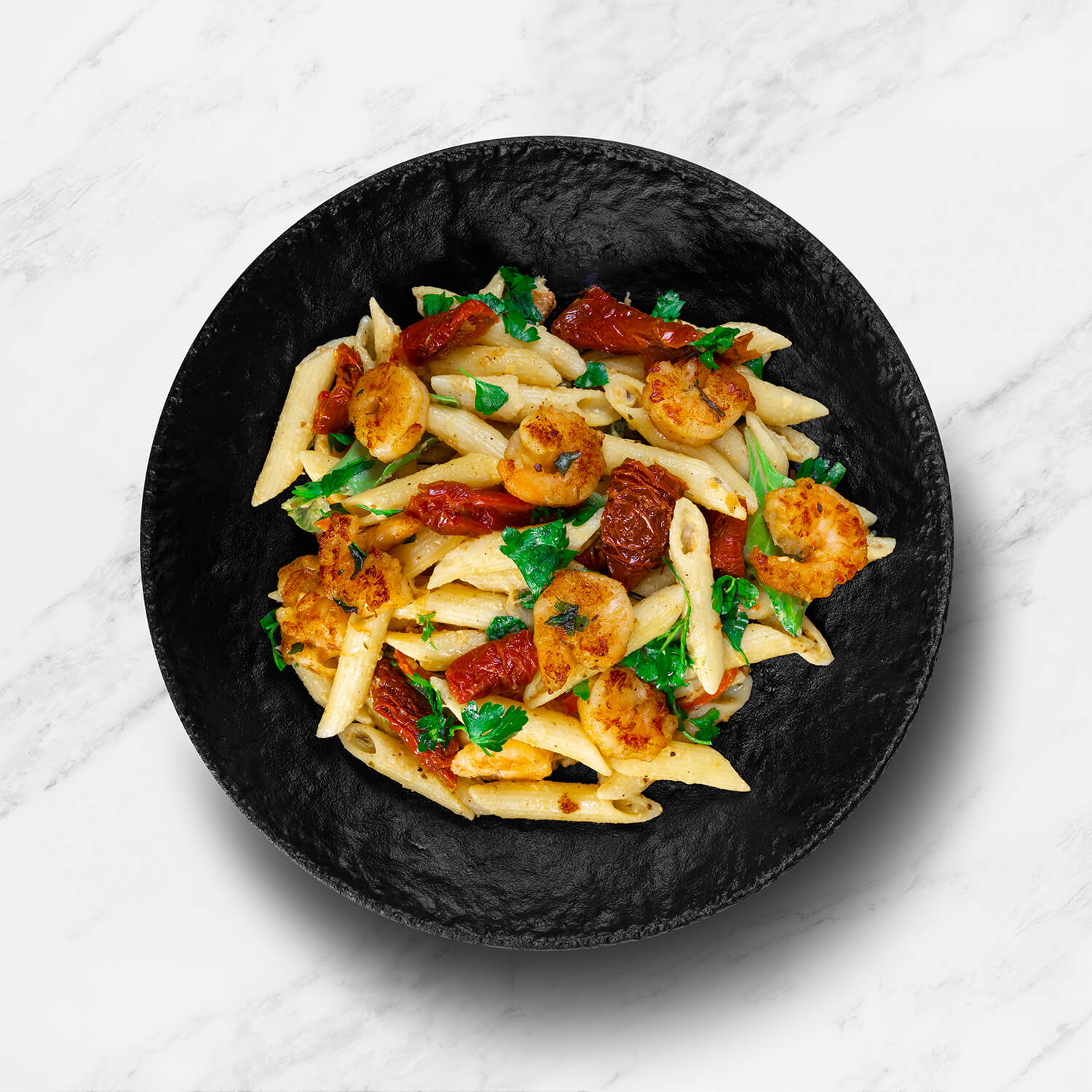 Sundried Tomato Prawn Pesto Pasta