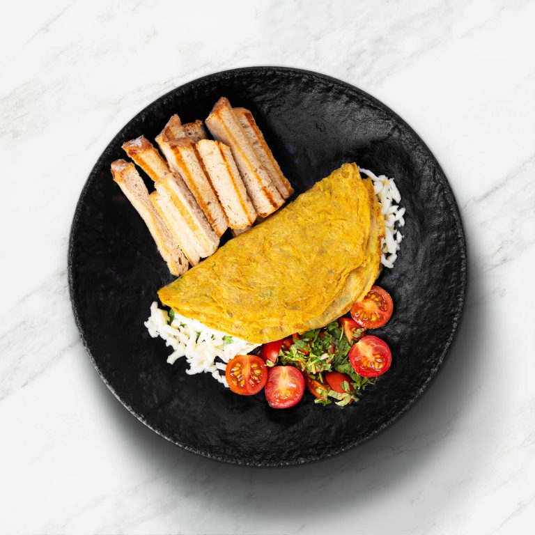 Sundried tomatoes with Feta Cheese Omellete and Bread Sticks